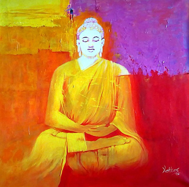 Meditating Buddha - Buddha Collection - 32 X 32 Inches