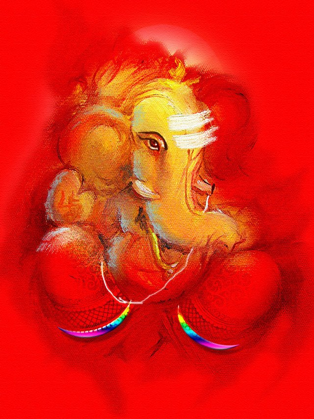 Lord Ganesha 1 - Ganapati Collection - 24 X 32 Inches