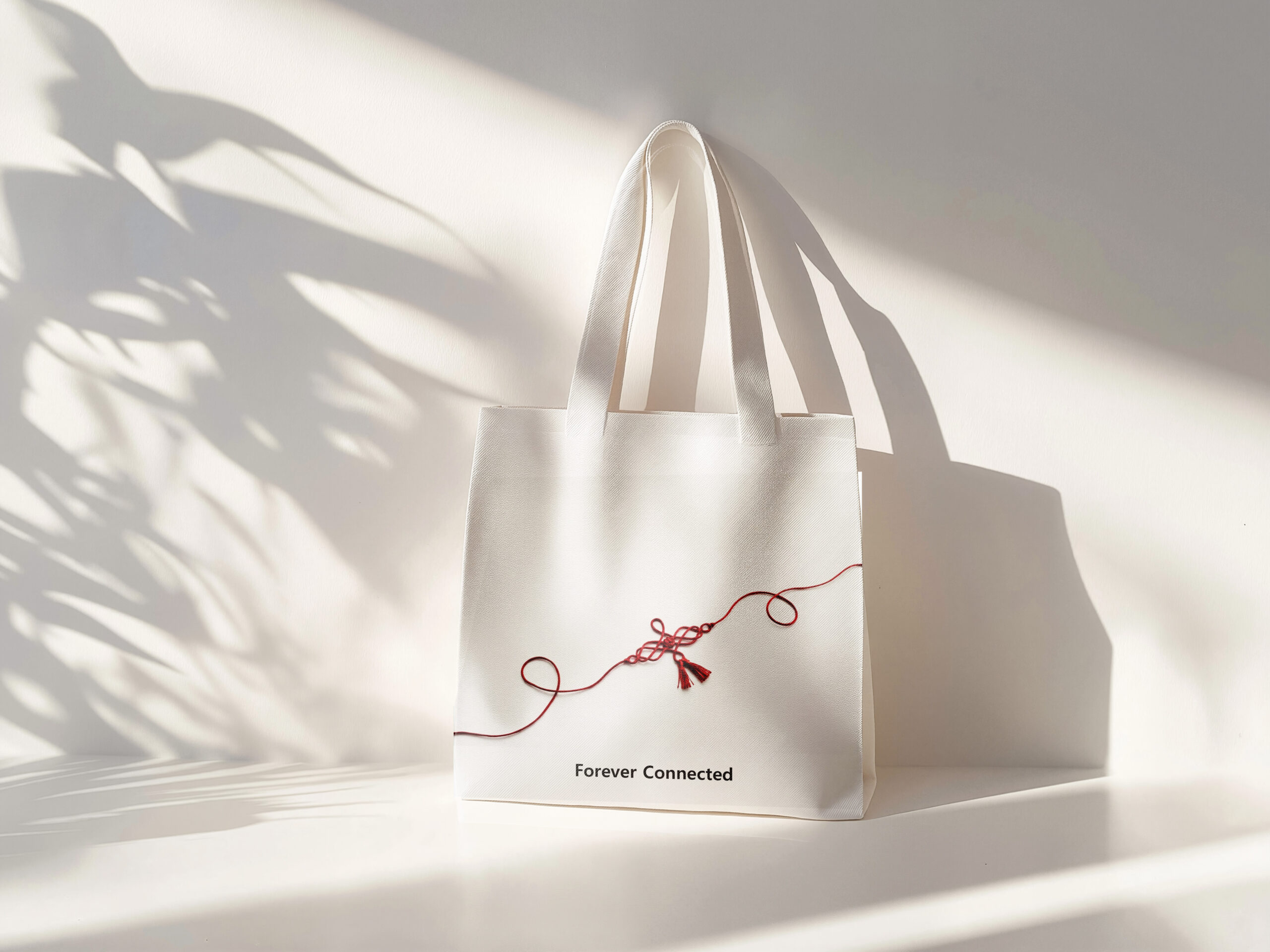 Forever connected I Handmade Cotton Tote Bag