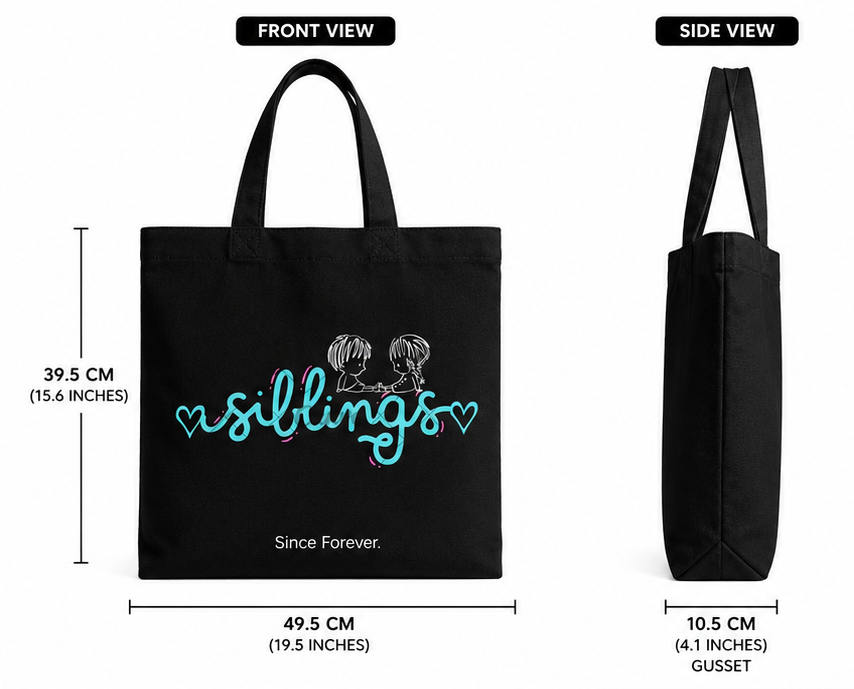Siblings | Handmade Cotton Tote Bag