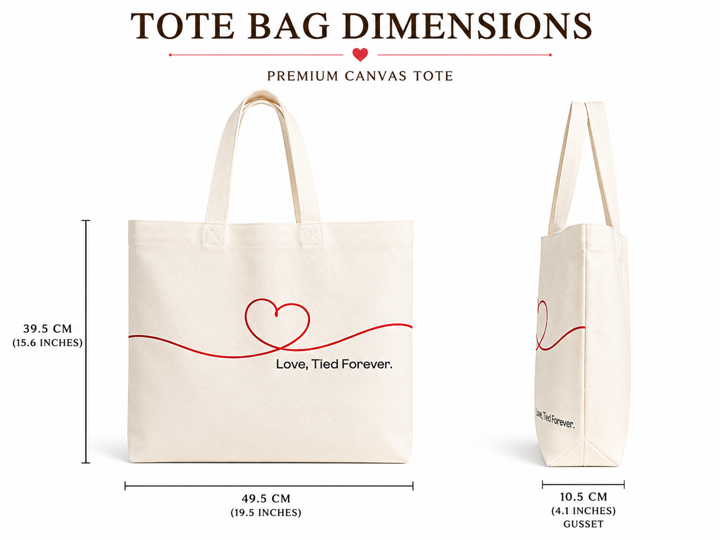Tied forever | Handmade Cotton Tote Bag