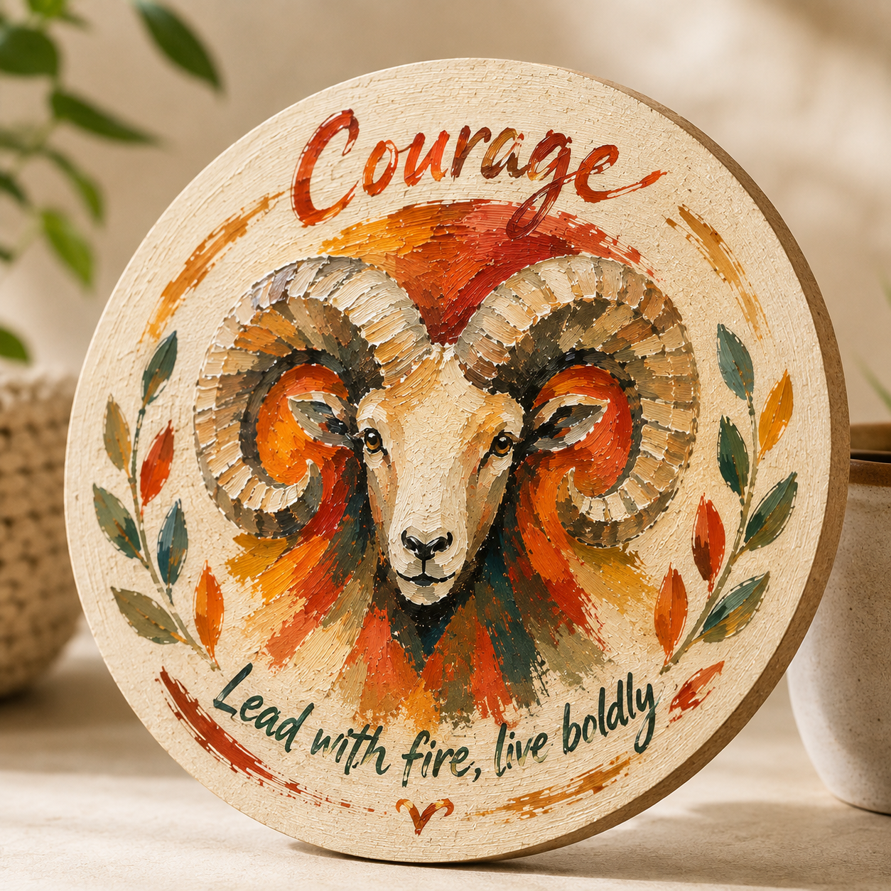 Aries Zodiac MDF Tea Coasters – Courage Edition