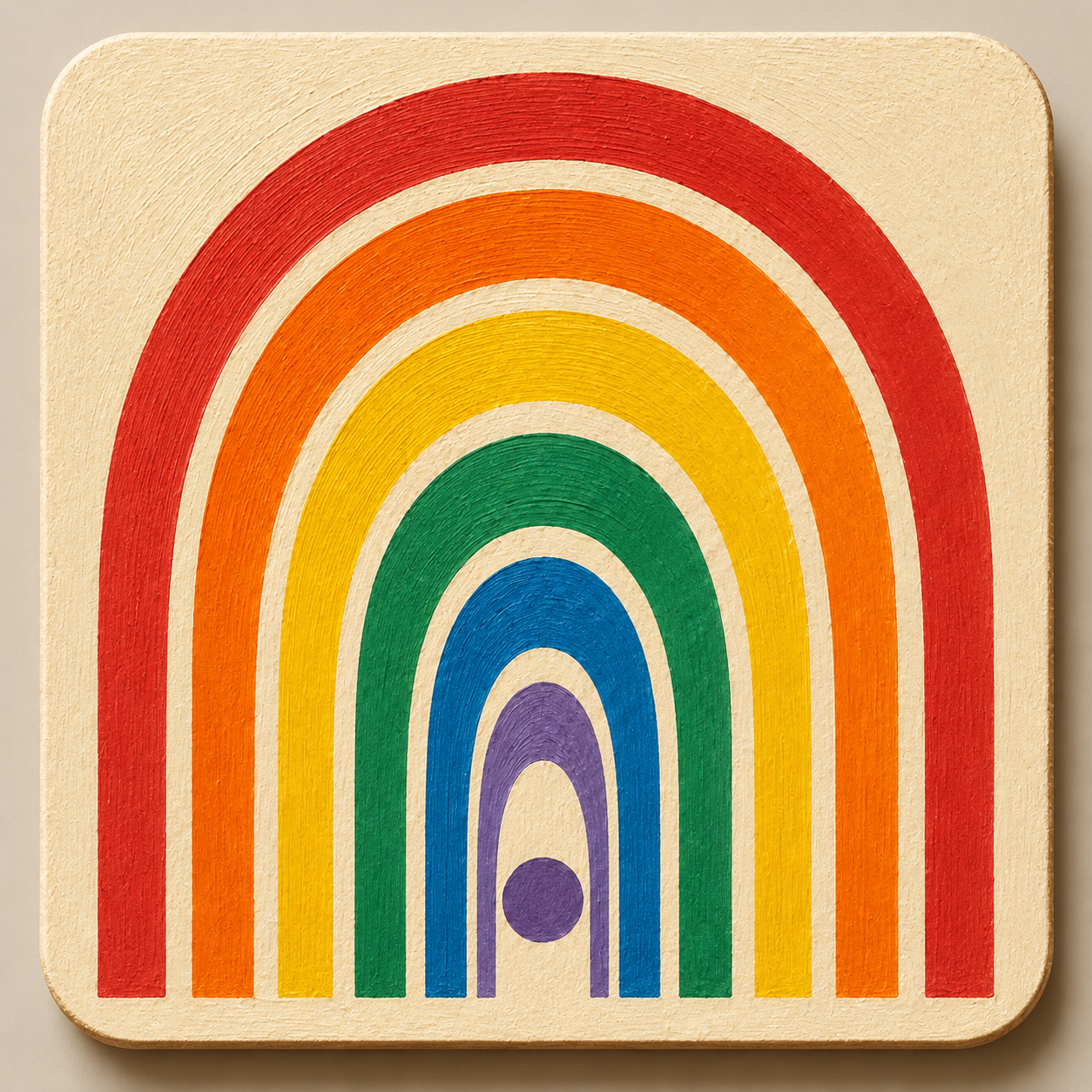 Rainbow MDF Tea Coasters | Handmade Painted Drink Coasters