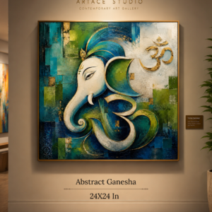 Ganesha painting framed in a living room