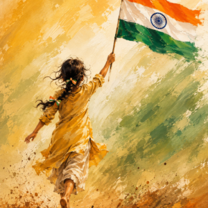 girl with Flag