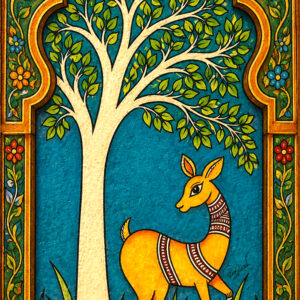 deer madhubani 10X16
