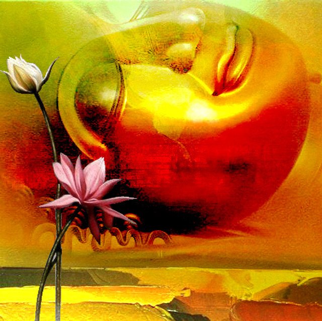 Buddha Horizontal - Buddha Collection - 32 X 32 Inches