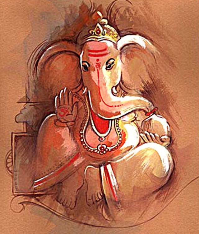 Lord Ganesha 4 - Ganapati Collection - 24 X 28 Inches
