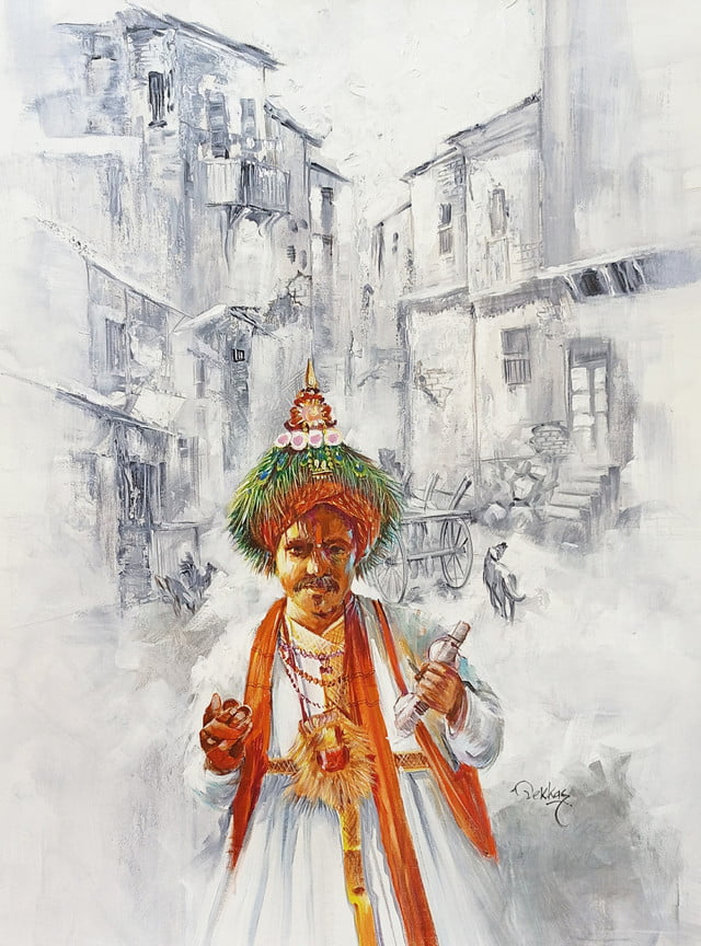 The Religious Streets of India - Religious Collection - 24 X 32 Inches