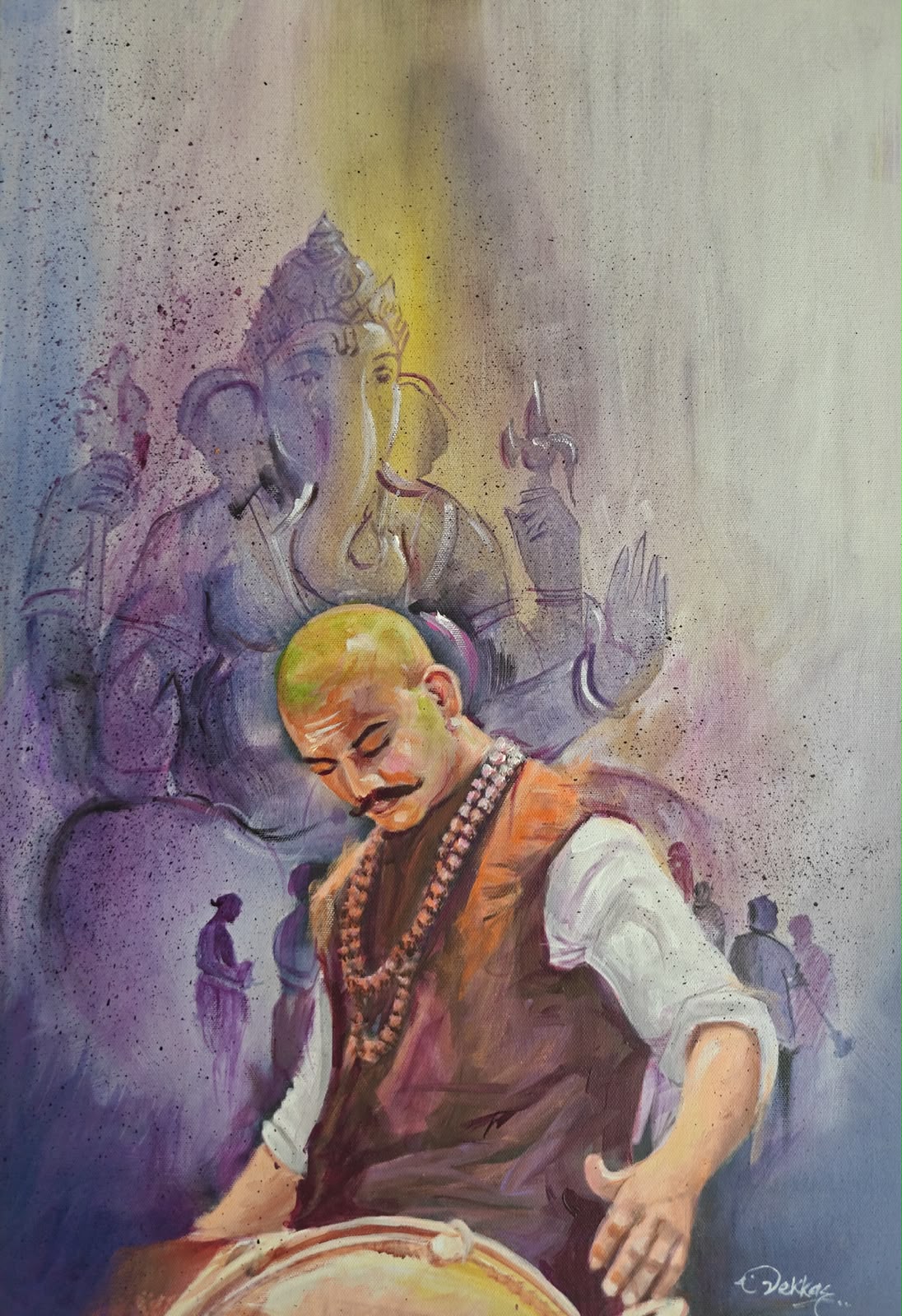 Ganesha Dhol Tasha Painting