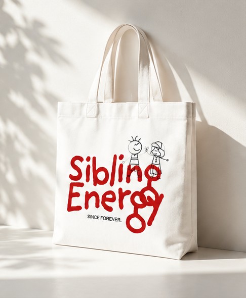 Siblings energy | Handmade Cotton Tote Bag