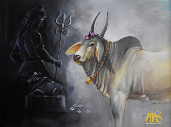 Shiva and nandi painting