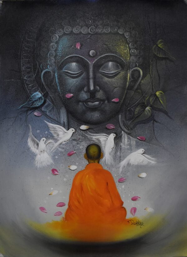 A Gautam Buddha Painting on Canvas