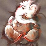 Image: Lord Ganesha canvas Painting side