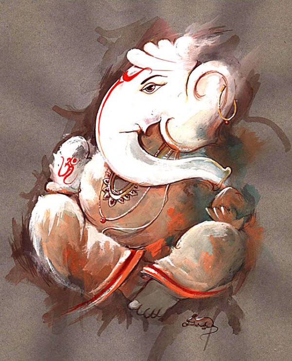 Image: Lord Ganesha canvas Painting side