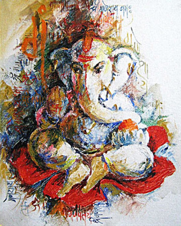 Image: Abstract painting of Ganesha