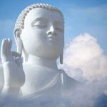 Image: White buddha canvas painting