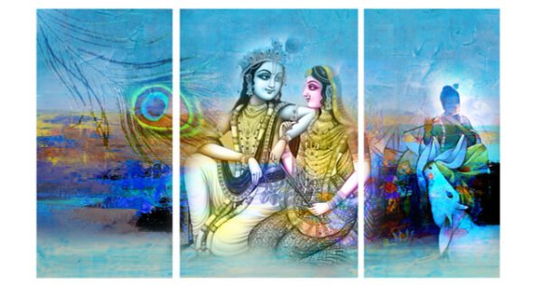 Image: Radhe mohan canvas painting. Radha Krishna painting