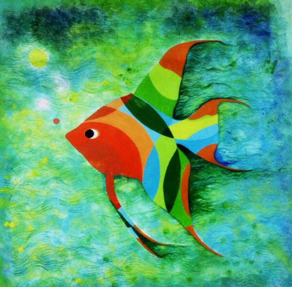 Waves of Fortune: Abstract Fish Fantasy